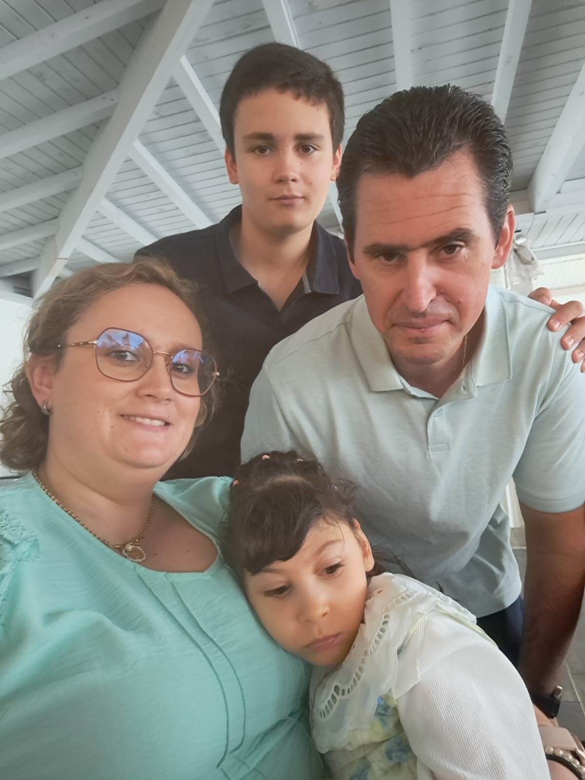 Leonor com a família