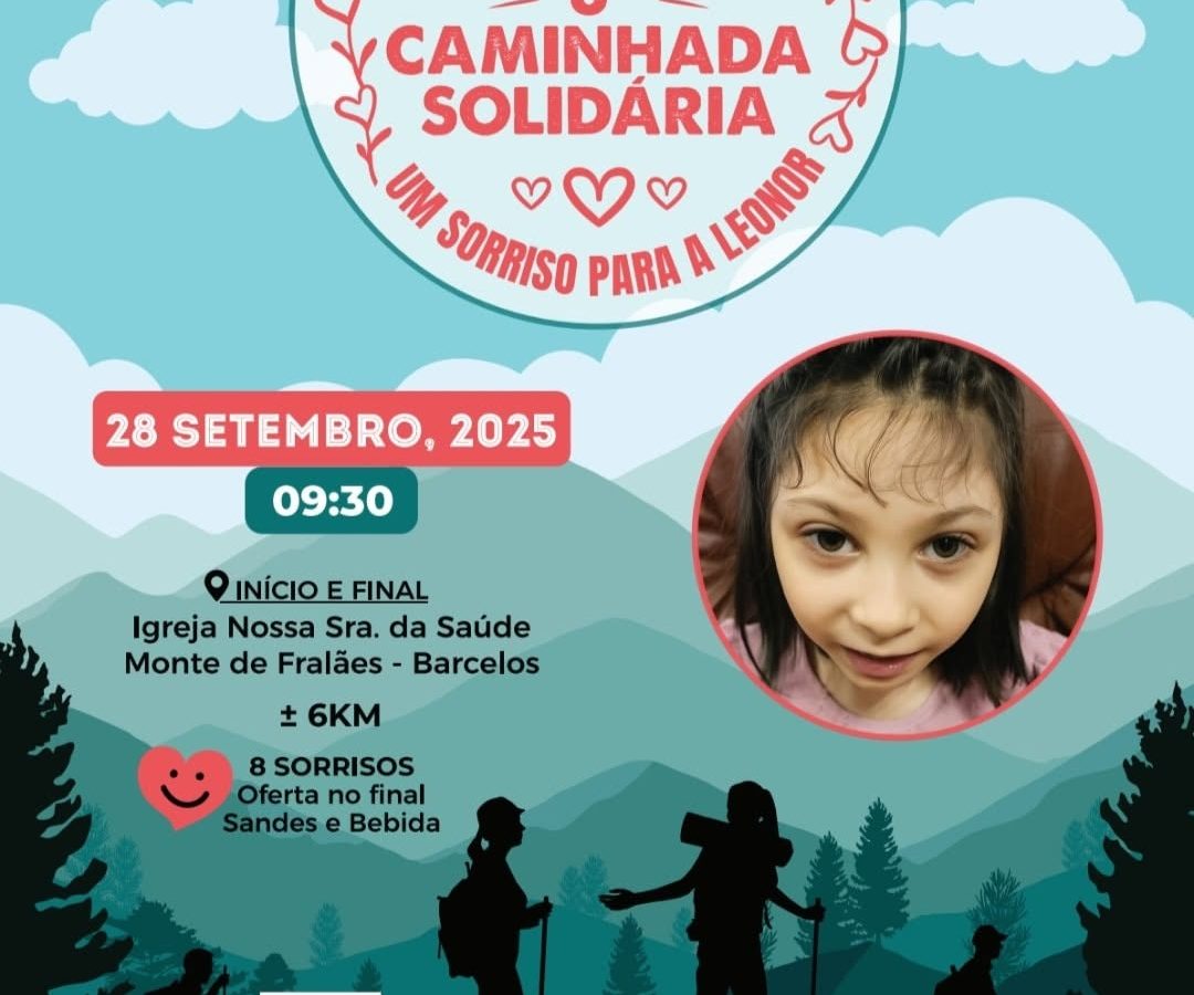 Participantes da 3.ª Caminhada Solidária em Monte de Fralães, Barcelos, setembro de 2025