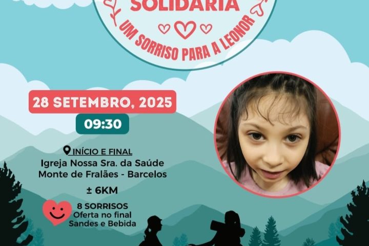 Participantes da 3.ª Caminhada Solidária em Monte de Fralães, Barcelos, setembro de 2025